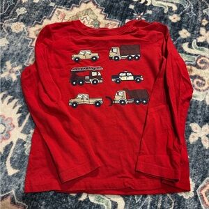 GAP Red Long Sleeve Tee with Vintage Truck Design